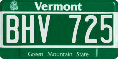 VT license plate BHV725