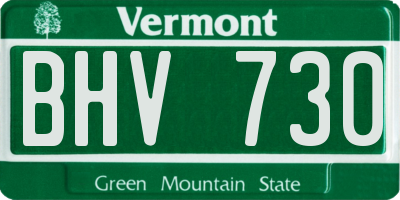 VT license plate BHV730