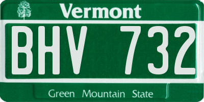 VT license plate BHV732