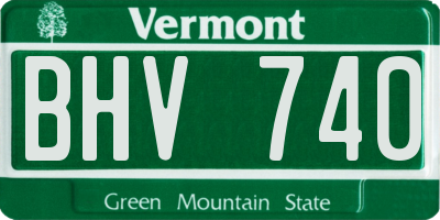 VT license plate BHV740