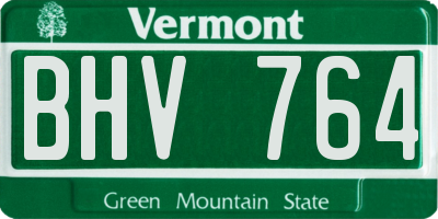 VT license plate BHV764