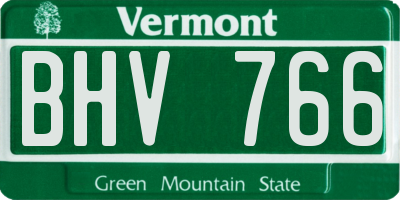 VT license plate BHV766