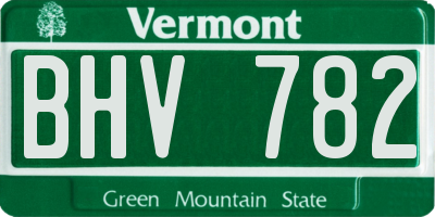 VT license plate BHV782