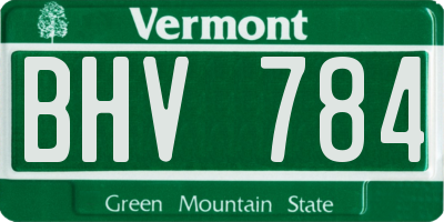 VT license plate BHV784