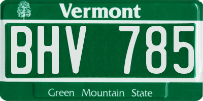 VT license plate BHV785