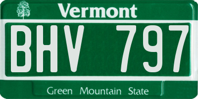 VT license plate BHV797