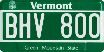 VT license plate BHV800