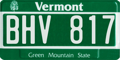 VT license plate BHV817
