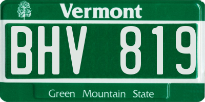 VT license plate BHV819