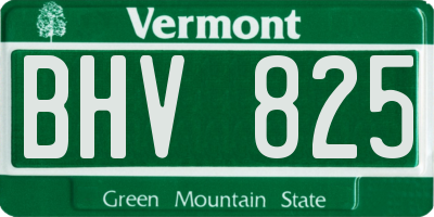 VT license plate BHV825