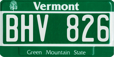 VT license plate BHV826