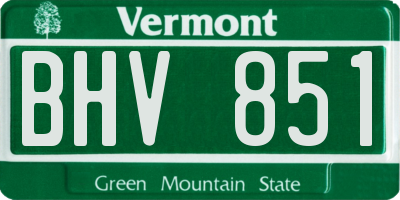 VT license plate BHV851