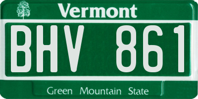 VT license plate BHV861