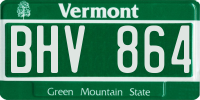 VT license plate BHV864