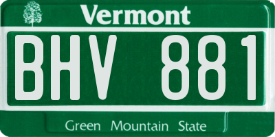 VT license plate BHV881