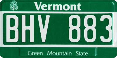 VT license plate BHV883
