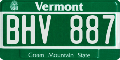 VT license plate BHV887