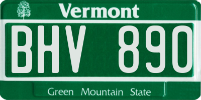 VT license plate BHV890