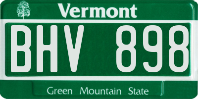 VT license plate BHV898