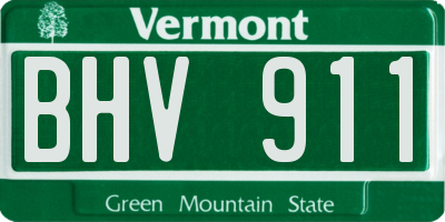 VT license plate BHV911