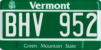 VT license plate BHV952