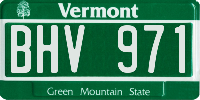 VT license plate BHV971