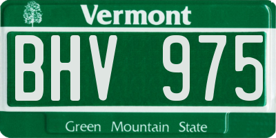 VT license plate BHV975