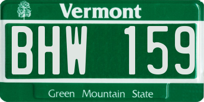 VT license plate BHW159