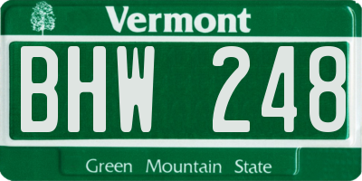VT license plate BHW248