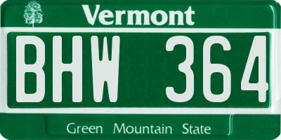VT license plate BHW364