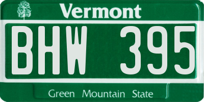 VT license plate BHW395
