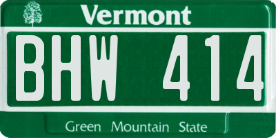 VT license plate BHW414
