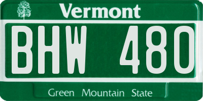 VT license plate BHW480