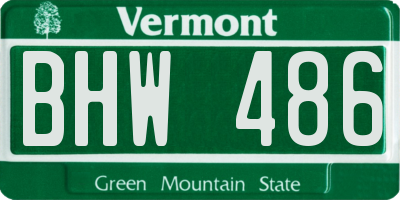 VT license plate BHW486