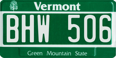 VT license plate BHW506