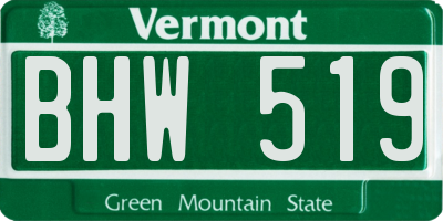 VT license plate BHW519