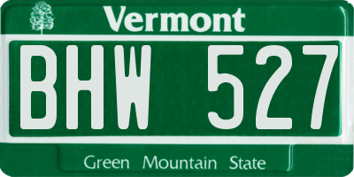 VT license plate BHW527