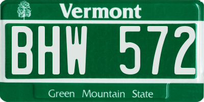 VT license plate BHW572