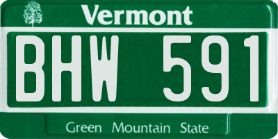 VT license plate BHW591