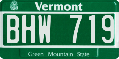 VT license plate BHW719