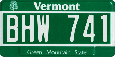 VT license plate BHW741