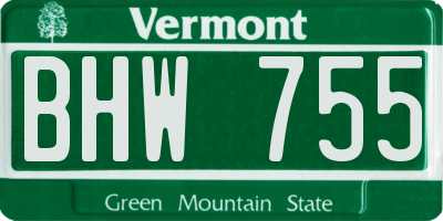 VT license plate BHW755