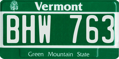 VT license plate BHW763