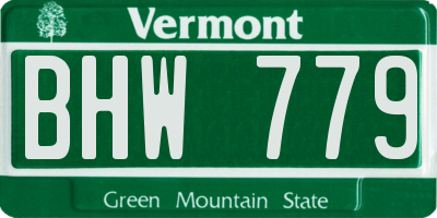 VT license plate BHW779