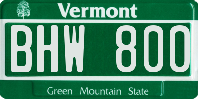 VT license plate BHW800