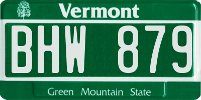 VT license plate BHW879
