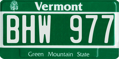 VT license plate BHW977