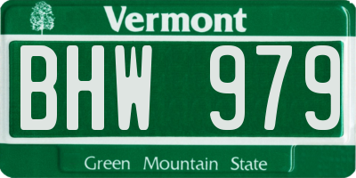 VT license plate BHW979