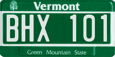 VT license plate BHX101
