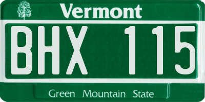 VT license plate BHX115